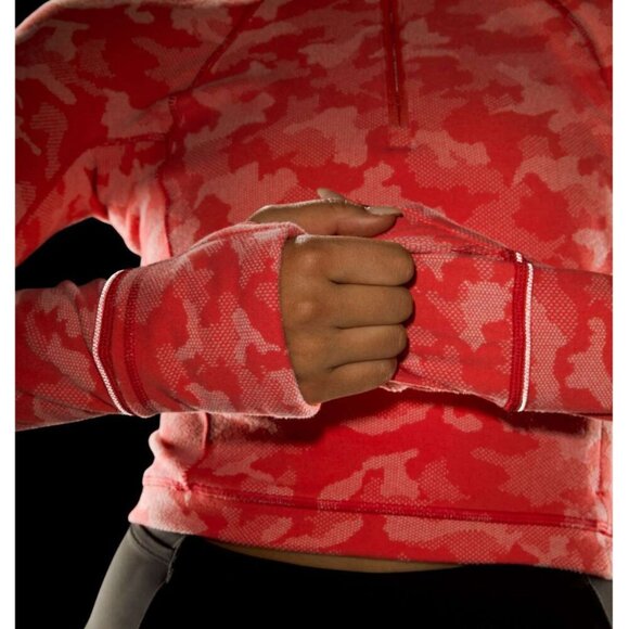 Lululemon Its Rulu Run Cropped Half Zip Heritage Camo Jacquard size 4 - Picture 3 of 8